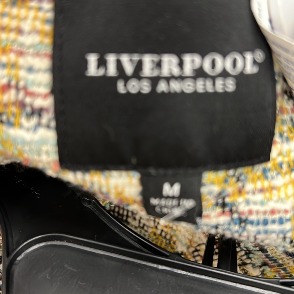 Liverpool los Angeles Collarless Zip Up Jacket Mustard Multi Plaid - Picture 8 of 15